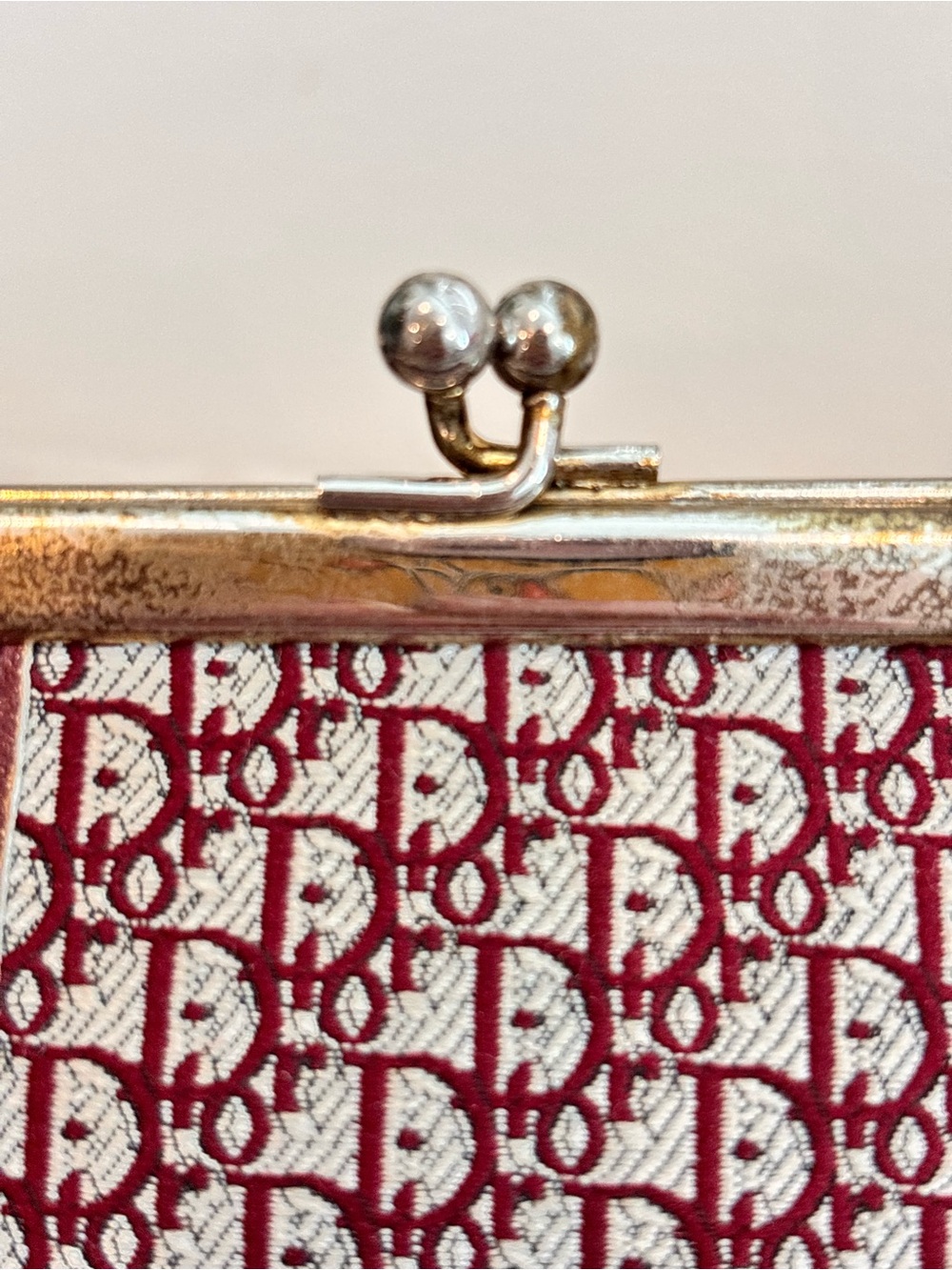 Christian Dior RARE Vintage 1970’s Oblique Monogram Kiss Lock Coin Poin Purse - Picture 3 of 16